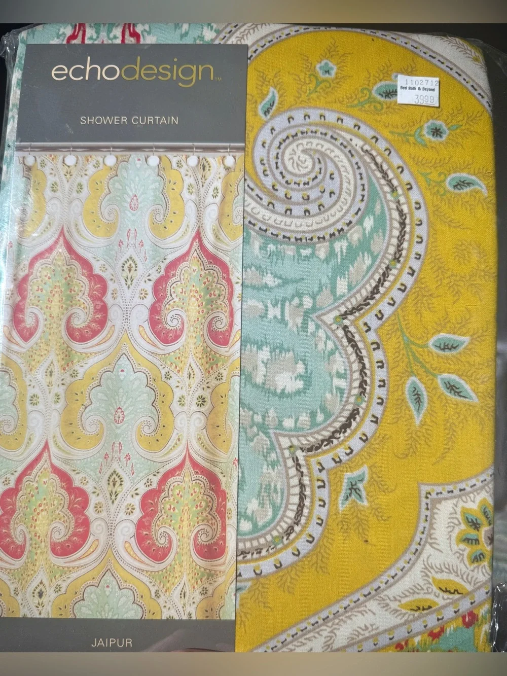 Echo Design Jaipur Cotton Paisley Shower Curtain 72x72 NIP